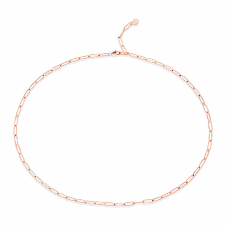 Stylish Paper Clip Chain Necklace with Charms - Wearing Felicity Paper-Clip-Chain-Necklace-Rose-Gold Wear Felicity