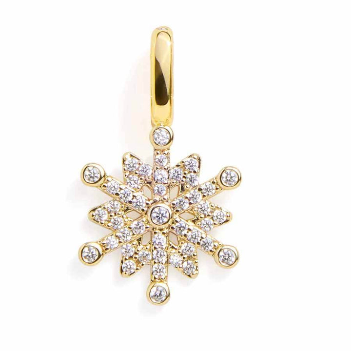 Glitz Pavé Snowflake Charm - Holiday Jewelry Sparkle - Wearing Felicity Pave-Snowflake-Charm-Gold Wear Felicity