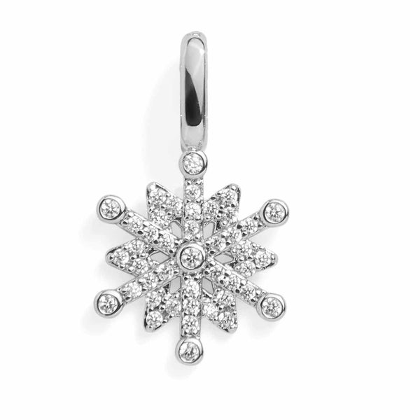 Glitz Pavé Snowflake Charm - Holiday Jewelry Sparkle - Wearing Felicity Pave-Snowflake-Charm-Silver Wear Felicity