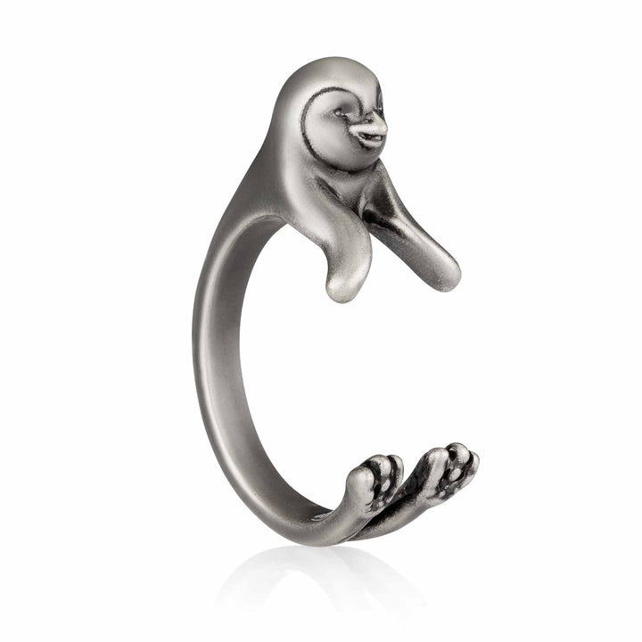 Charming Penguin Wrap Ring for Animal Lovers - Wearing Felicity Penguin-Wrap-Ring-01 Wear Felicity