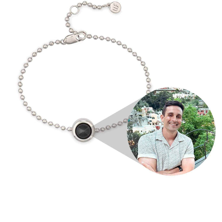 Custom Photo Bracelet - Personalize Your Moment - Wearing Felicity Personalized-Ball-Shot-Photo-Bracelet-Silver Wear Felicity