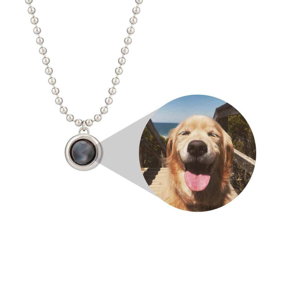 Custom Personalized Ball Shot Photo Necklace - Wearing Felicity Personalized-Ball-Shot-Photo-Necklace-Silver Wear Felicity