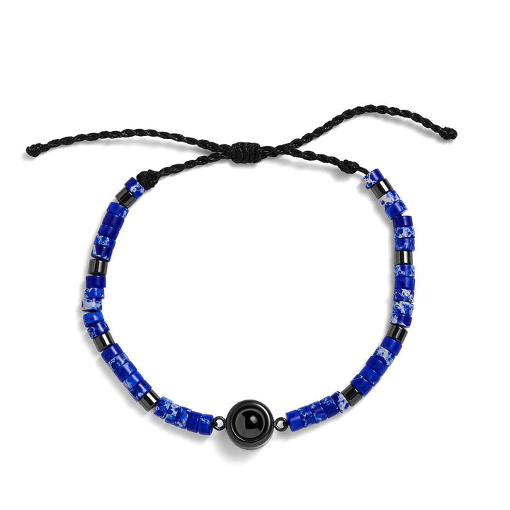 Personalized Beaded Photo Bracelet - Unique Gift Idea - Wearing Felicity Personalized-Beaded-Photo-Bracelet-Sodalite Wear Felicity