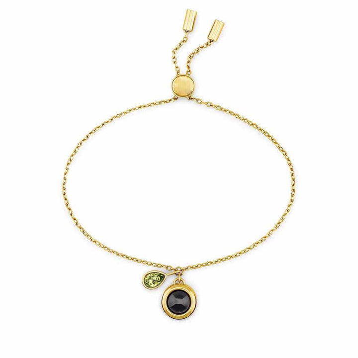 Customizable Birthstone Slider Bracelets - Wearing Felicity Personalized-Birthstone-Slider-Bracelet-Gold-Peridot Wear Felicity