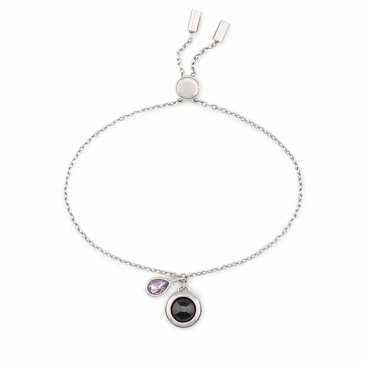 Customizable Birthstone Slider Bracelets - Wearing Felicity Personalized-Birthstone-Slider-Bracelet-Silver-Alexandrite Wear Felicity