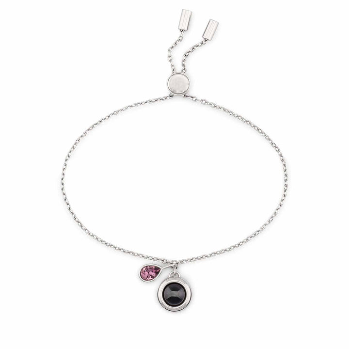 Customizable Birthstone Slider Bracelets - Wearing Felicity Personalized-Birthstone-Slider-Bracelet-Silver-Amethyst Wear Felicity