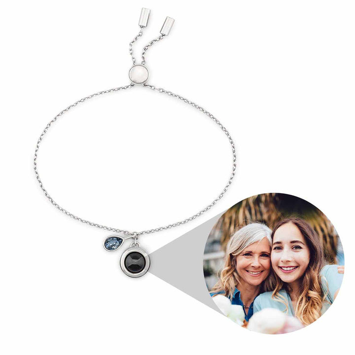 Customizable Birthstone Slider Bracelets - Wearing Felicity Personalized-Birthstone-Slider-Bracelet-Silver-Sapphire Wear Felicity