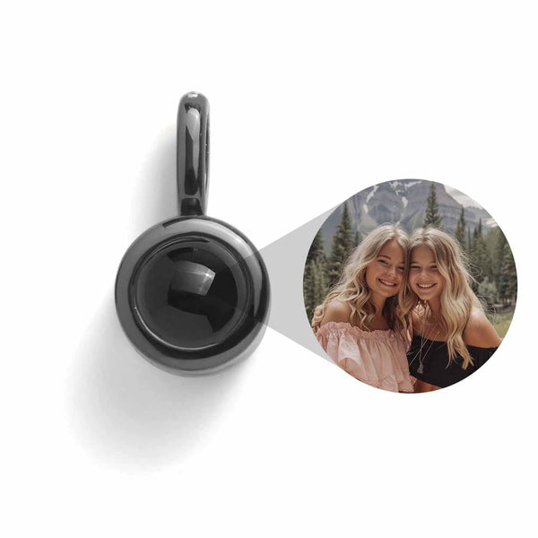 Customizable Circle Photo Charm for Unique Jewelry - Wearing Felicity Personalized-Circle-Photo-Charm-Black Wear Felicity