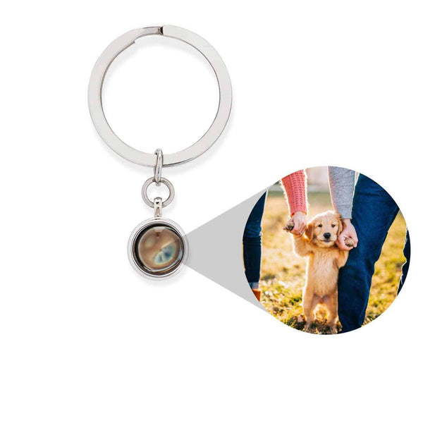 Personalized Circle Photo Keychain - Custom Gift Idea - Wearing Felicity Personalized-Circle-Photo-Keychain-Large-Silver Wear Felicity