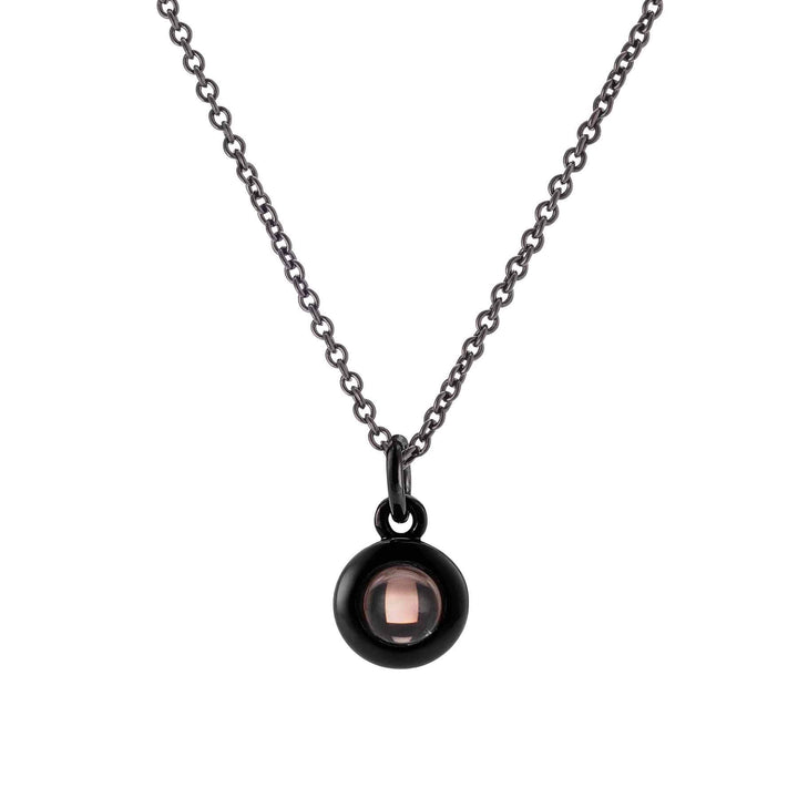 Customizable Circle Photo Necklace for Personalized Gifts - Wearing Felicity Personalized-Circle-Photo-Necklace-Black Wear Felicity