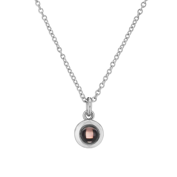 Customizable Circle Photo Necklace for Personalized Gifts - Wearing Felicity Personalized-Circle-Photo-Necklace-Silver Wear Felicity