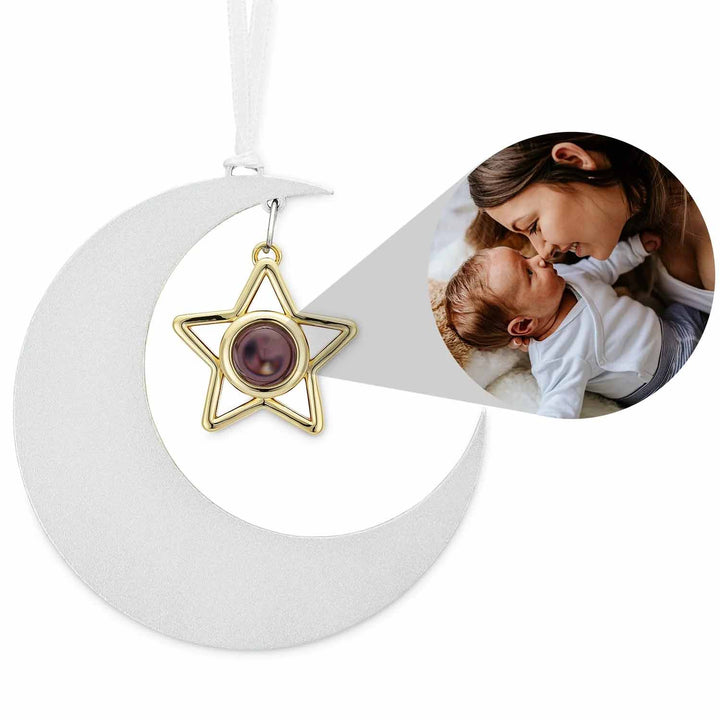 Custom Personalized Crescent Star Photo Ornament - Wearing Felicity Personalized-Crescent-Star-Photo-Ornament-01 Wear Felicity