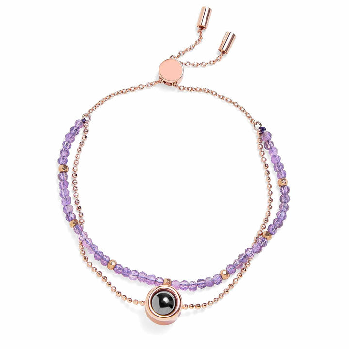 Customizable Crystal Bracelets for Unique Style - Wearing Felicity Personalized-Crystal-Bracelet-Amethyst Wear Felicity