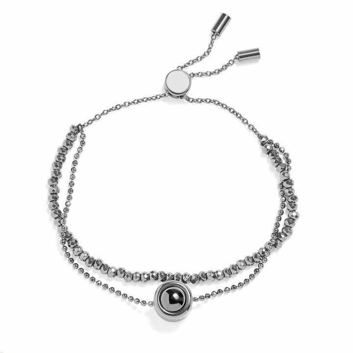 Customizable Crystal Bracelets for Unique Style - Wearing Felicity Personalized-Crystal-Bracelet-Rose-Hematite Wear Felicity