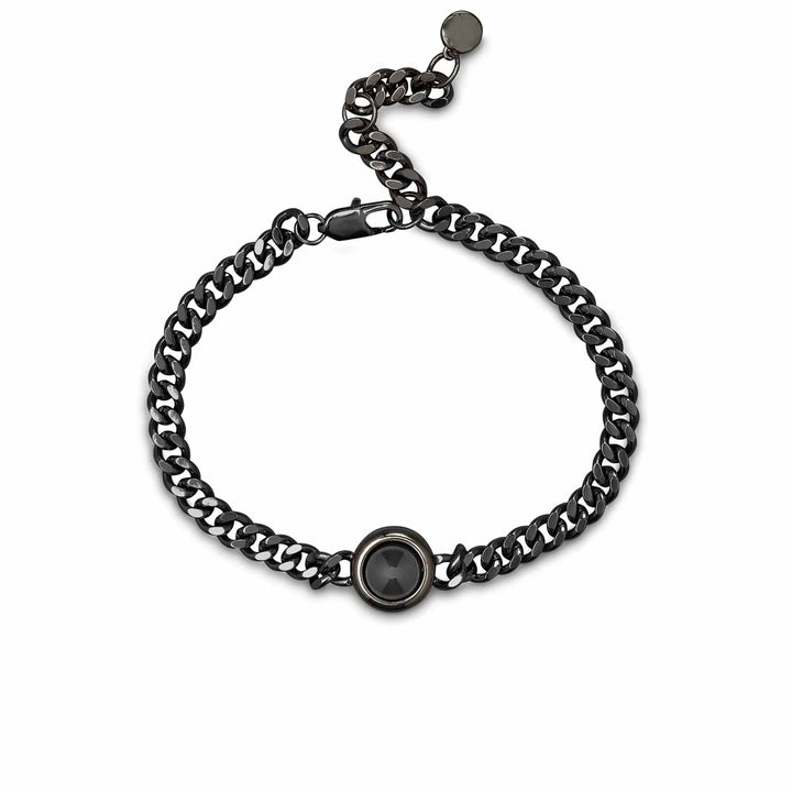 Customizable Curb Chain Photo Bracelet Gift - Wearing Felicity Personalized-Curb-Chain-Photo-Bracelet-Black Wear Felicity