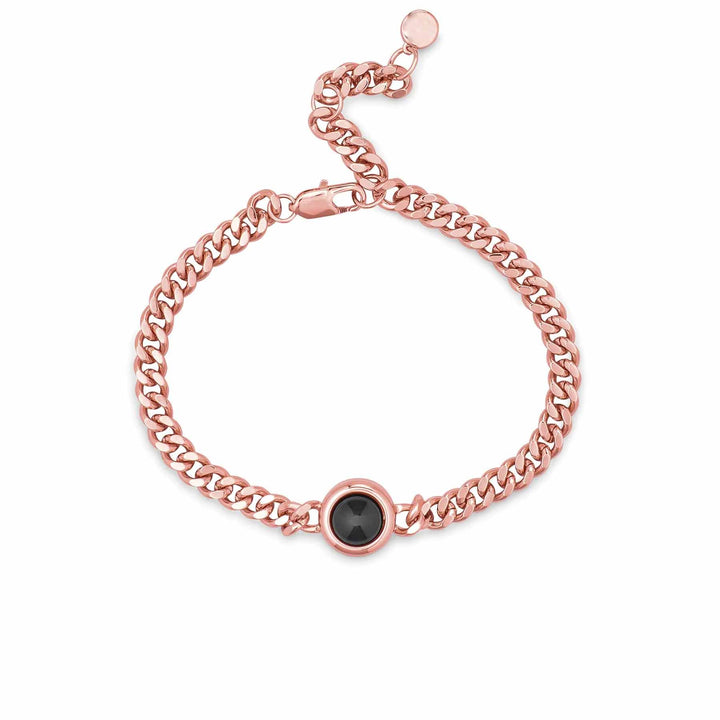 Customizable Curb Chain Photo Bracelet Gift - Wearing Felicity Personalized-Curb-Chain-Photo-Bracelet-Rose-Gold Wear Felicity