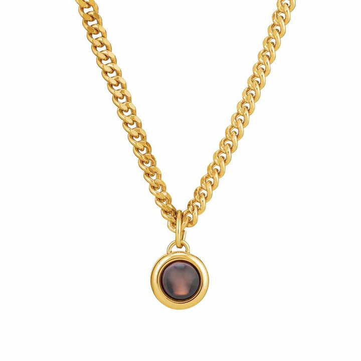 Custom Personalized Curb Chain Photo Necklace - Wearing Felicity Personalized-Curb-Chain-Photo-Necklace-Gold Wear Felicity