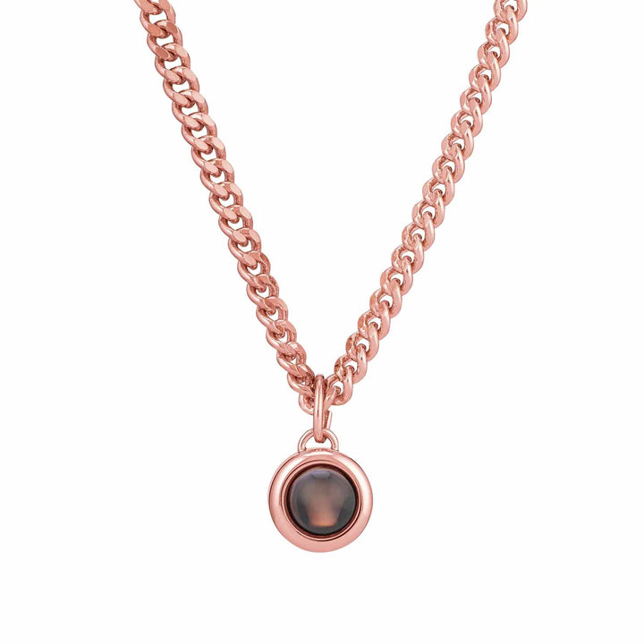 Custom Personalized Curb Chain Photo Necklace - Wearing Felicity Personalized-Curb-Chain-Photo-Necklace-Rose-Gold Wear Felicity