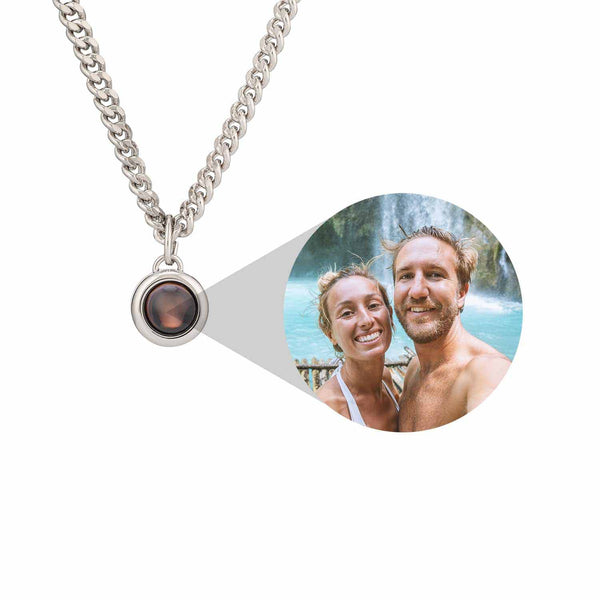 Custom Personalized Curb Chain Photo Necklace - Wearing Felicity Personalized-Curb-Chain-Photo-Necklace-Silver Wear Felicity