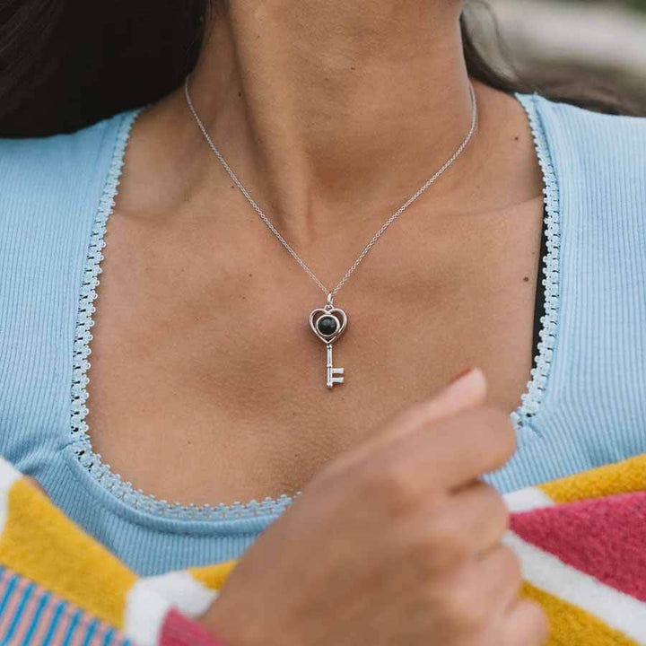Personalized Heart Key Necklace - Unique Jewelry - Wearing Felicity Personalized-Heart-Key-Necklace Wear Felicity