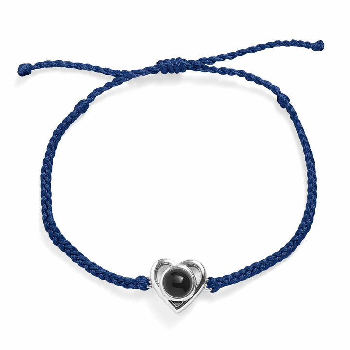 Personalized Heart Photo Bracelet - Custom Jewelry - Wearing Felicity Personalized-Heart-Photo-Bracelet-Blue Wear Felicity
