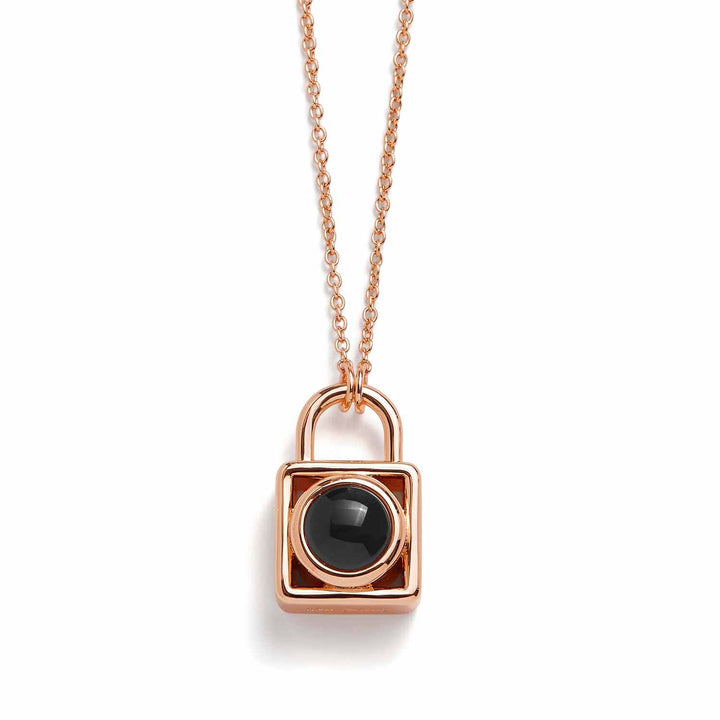 Personalized Lock Necklace - Unique Keepsake Jewelry - Wearing Felicity Personalized-Lock-Necklace-Rose-Gold Wear Felicity