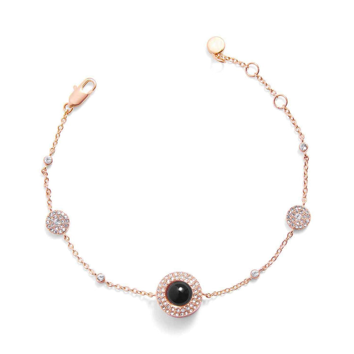 Personalized Pavé Circle Photo Bracelet - Wearing Felicity Personalized-Pave-Circle-Photo-Station-Bracelet-Rose-Gold Wear Felicity