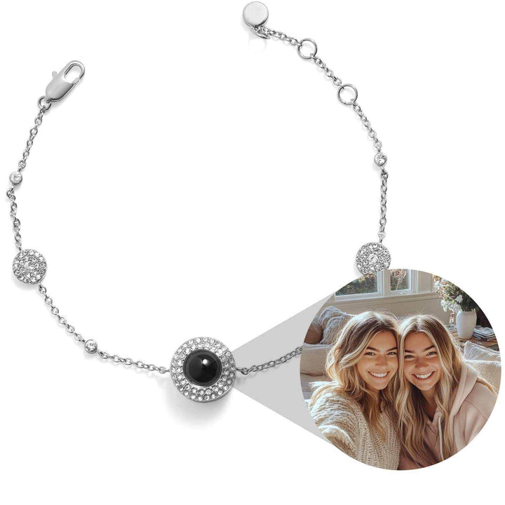 Personalized Pavé Circle Photo Bracelet - Wearing Felicity Personalized-Pave-Circle-Photo-Station-Bracelet-Silver Wear Felicity