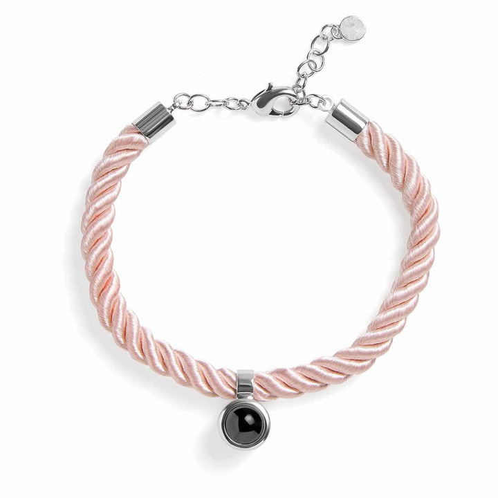 Custom Personalized Rope Circle Photo Bracelet - Wearing Felicity Personalized-Rope-Circle-Photo-Bracelet-Blush Wear Felicity