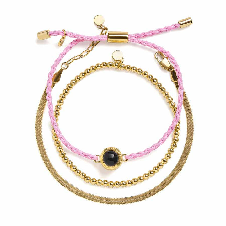 Customizable Stack Photo Bracelet for Unique Style - Wearing Felicity Personalized-Stack-Photo-Bracelet-Pink-Gold Wear Felicity