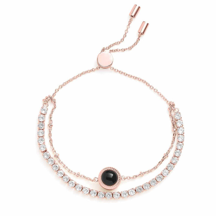 Personalized Tennis Bracelet - Custom Jewelry Gift - Wearing Felicity Personalized-Tennis-Bracelet-Rose-Gold Wear Felicity
