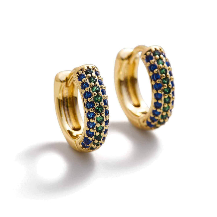 Stylish Petite Round Huggie Earrings - Silver & Gold - Wearing Felicity Petite-Round-Huggie-Earring-Gold Wear Felicity