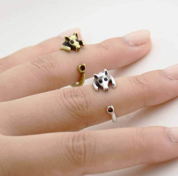 Buy Stylish Pig Wrap Rings for Animal Lovers - Wearing Felicity Pig-Wrap-Ring-01 Wear Felicity