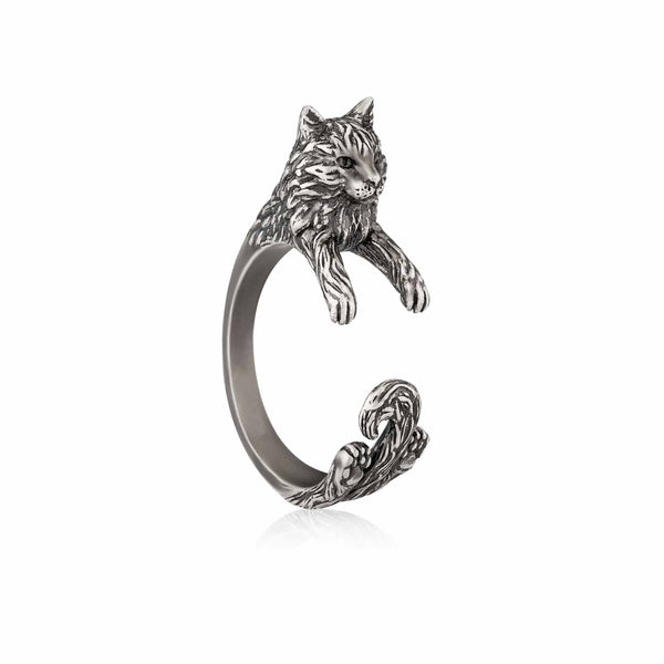 Stylish Ragdoll Wrap Ring for Cat Lovers - Wearing Felicity Ragdoll-Wrap-Ring-01 Wear Felicity