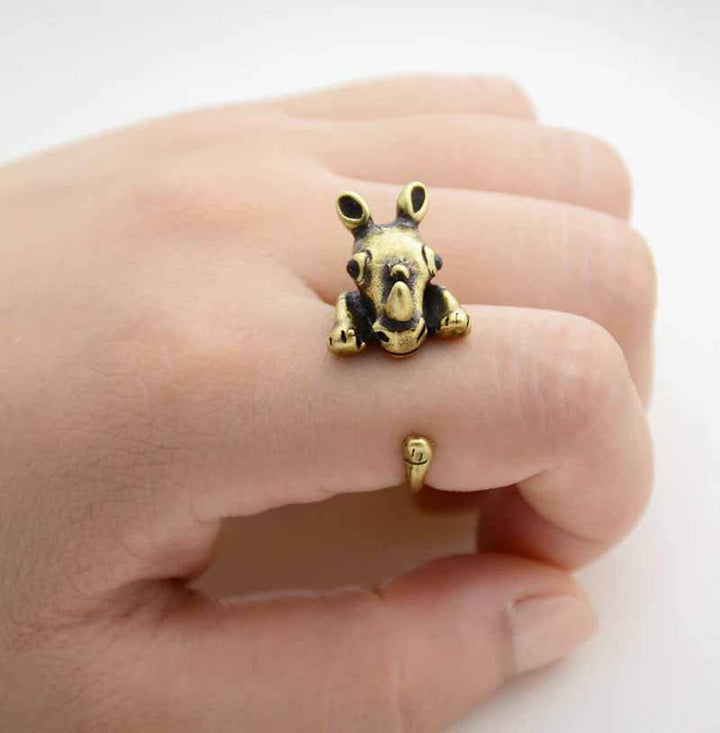 Shop Stylish Rhino Wrap Ring - Wearing Felicity Rhino-Wrap-Ring-Gold Wear Felicity