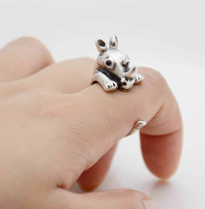 Shop Stylish Rhino Wrap Ring - Wearing Felicity Rhino-Wrap-Ring-Silver Wear Felicity
