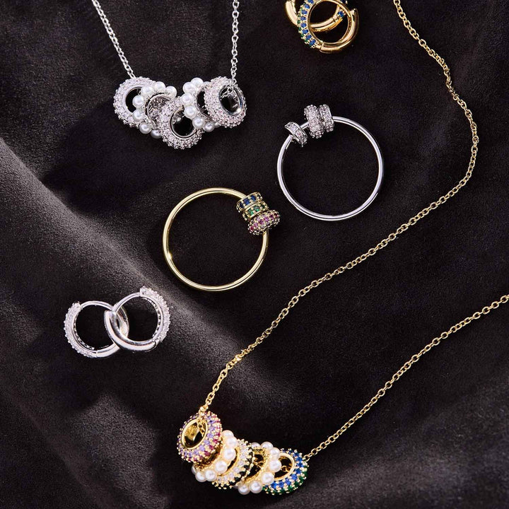 Sparkling Rondelle Trio Necklace - Elegant Glamour - Wearing Felicity Rondelle-Trio-Necklace-02 Wear Felicity