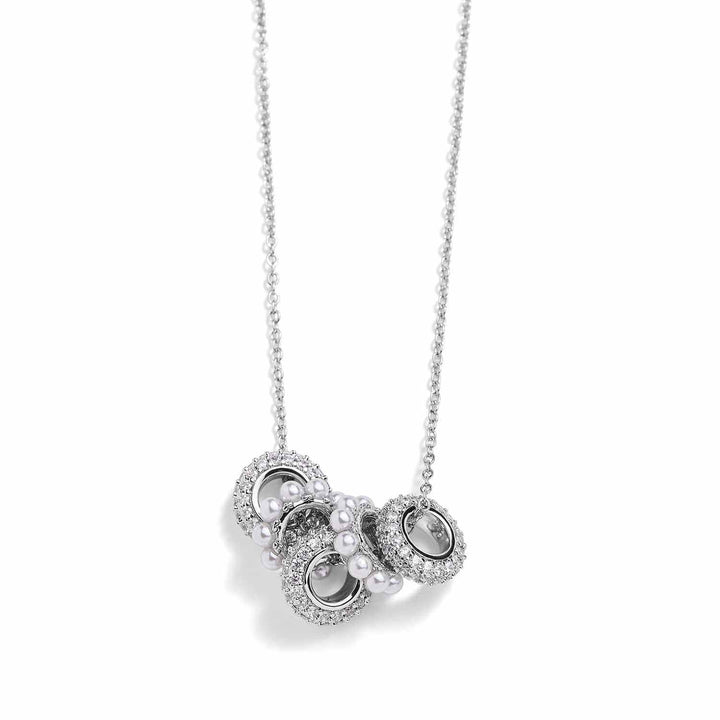 Sparkling Rondelle Trio Necklace - Elegant Glamour - Wearing Felicity Rondelle-Trio-Necklace-Silver-01 Wear Felicity
