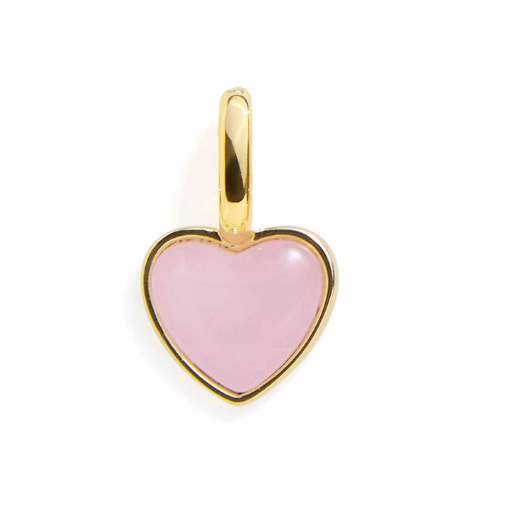 Elegant Rose Quartz Heart Charm for Jewelry Lovers - Wearing Felicity Rose-Quartz-Heart-Charm-Gold Wear Felicity