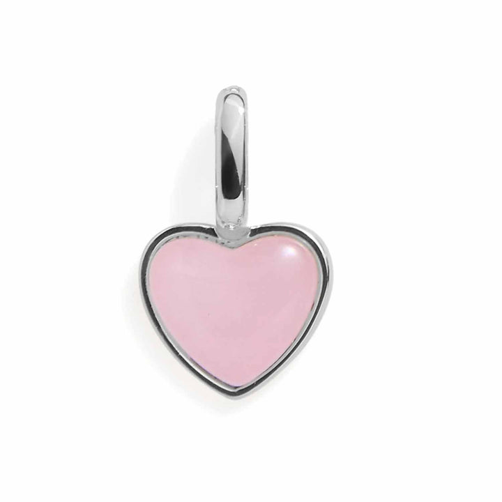 Elegant Rose Quartz Heart Charm for Jewelry Lovers - Wearing Felicity Rose-Quartz-Heart-Charm-Silver Wear Felicity