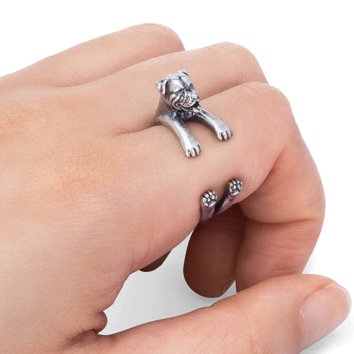 Stylish Rottweiler Wrap Ring for Dog Lovers - Wearing Felicity Rottweiler-Wrap-Ring Wear Felicity
