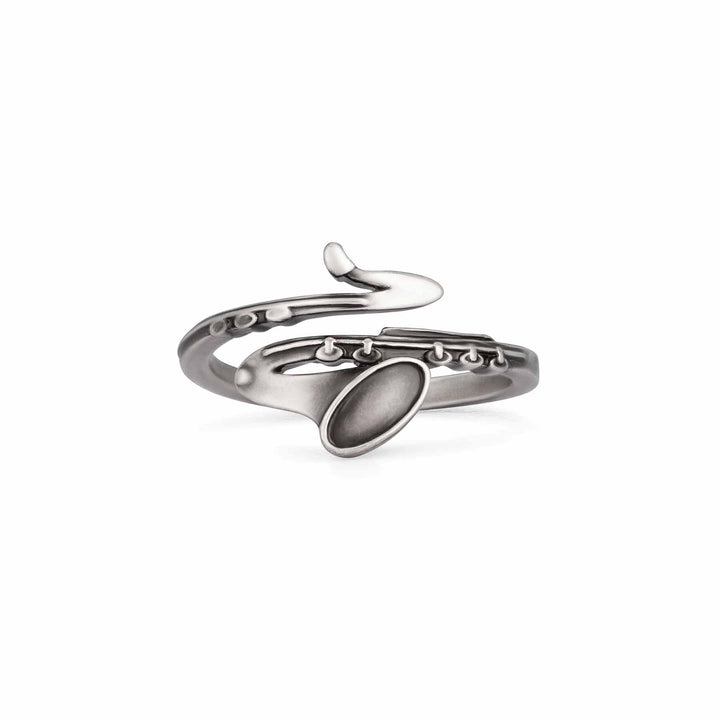 Stylish Saxophone Wrap Ring for Music Lovers - Wearing Felicity Saxophone-Wrap-Ring-Antique-Silver Wear Felicity