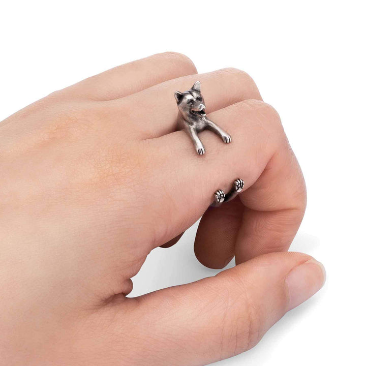 Stylish Shiba Inu Wrap Ring for Dog Lovers - Wearing Felicity Shiba-Inu-Wrap-Ring-01 Wear Felicity