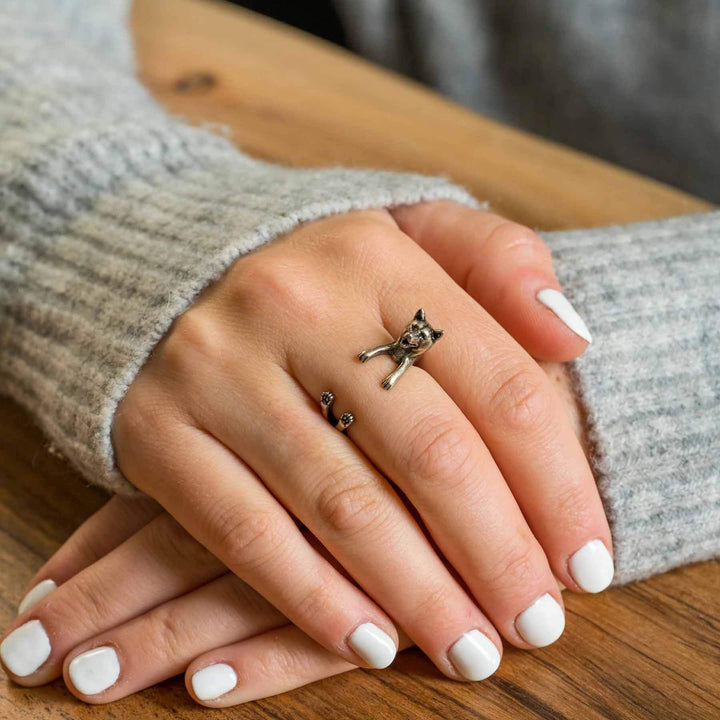 Stylish Shiba Inu Wrap Ring for Dog Lovers - Wearing Felicity Shiba-Inu-Wrap-Ring-02 Wear Felicity