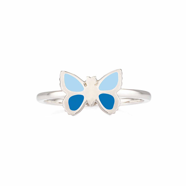 Stylish Silvery Blue Butterfly Ring for Women - Wearing Felicity Silvery-Blue-Butterfly-Ring-01 Wear Felicity