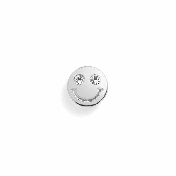 Smiley Face Dog Collar Charm for Happy Pets - Wearing Felicity Smiley-Face-Collar-Charm-Silver Wear Felicity