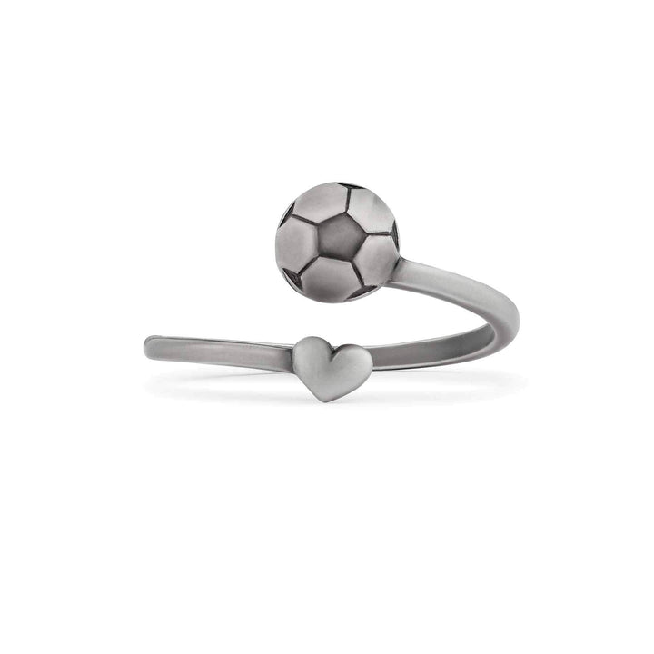 Stylish Soccer Wrap Ring for Sport Lovers - Wearing Felicity Soccer-Wrap-Ring-Antique-Silver Wear Felicity