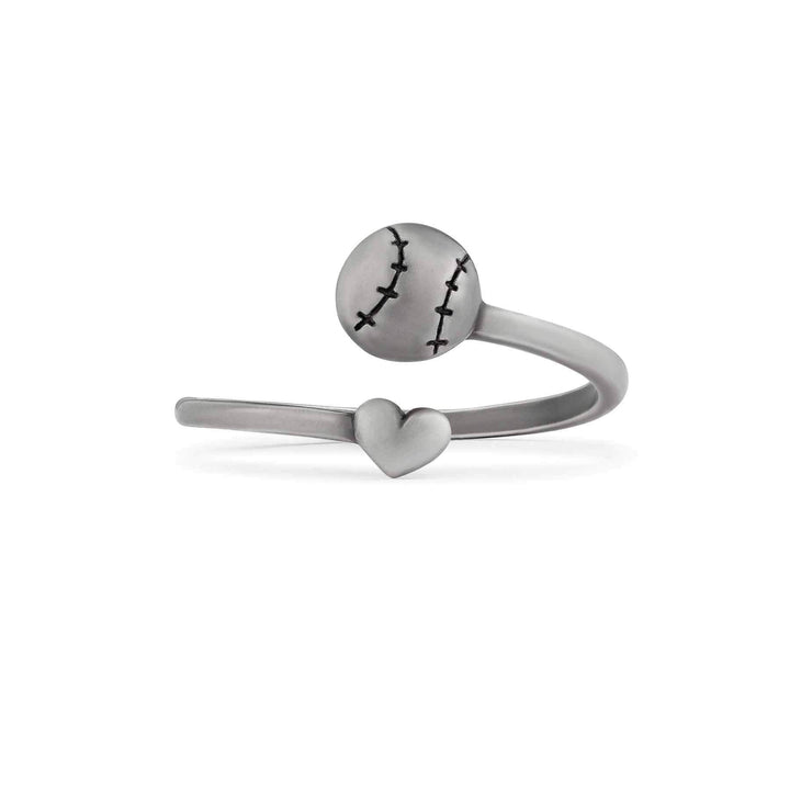 Stylish Softball Wrap Ring for Sports Lovers - Wearing Felicity Softball-Wrap-Ring-Antique-Silver