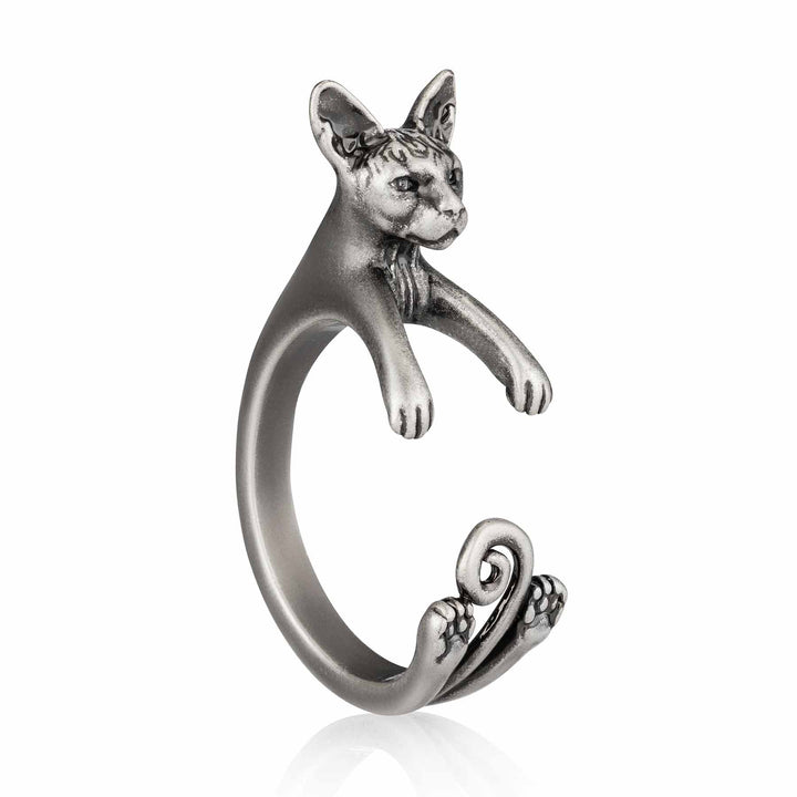 Sphynx Wrap Ring - Stylish Cat Jewelry for All - Wearing Felicity Sphynx-Wrap-Ring-01 Wear Felicity
