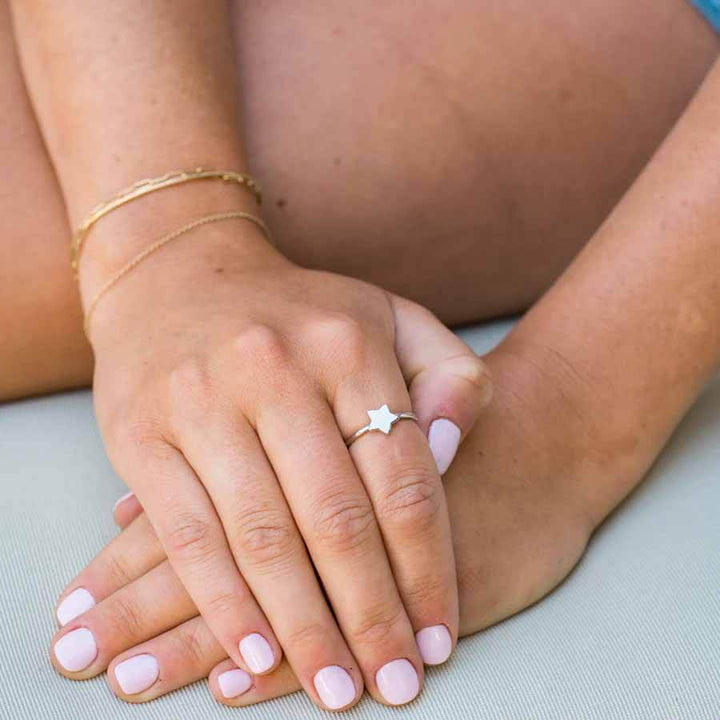 Stylish Handcrafted Star Ring for Women - Wearing Felicity Star-Ring-02 Wear Felicity
